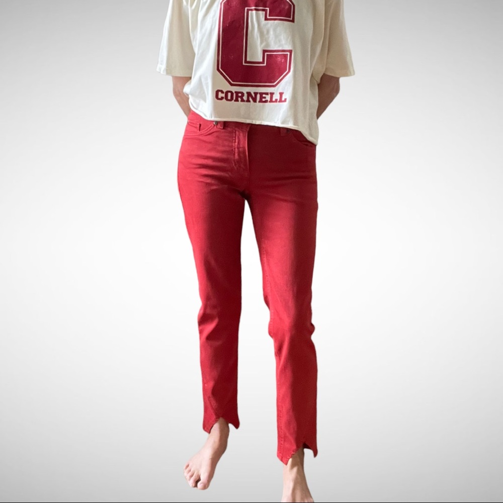 Gerry Weber Red Jeans With Front Cutout 34